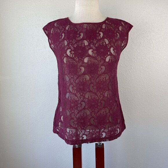 Eddie Bauer Martin Sleeveless lace Top Size S EUC - Picture 1 of 6
